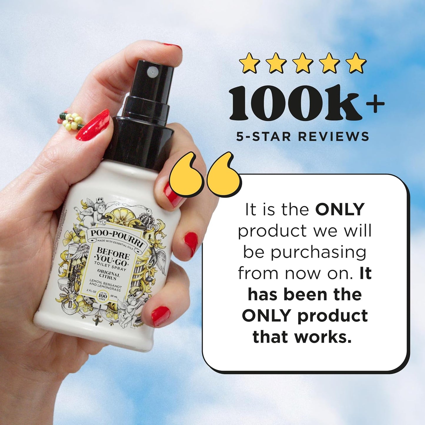 Poo-Pourri Before-You-Go Toilet Spray, Original Citrus, 2 Fl Oz, Up to 100 Uses, Bathroom Odor Deodorizer with Essential Oils for Home or Work, Travel Essentials, TSA Approved Size, Lemon Bergamot