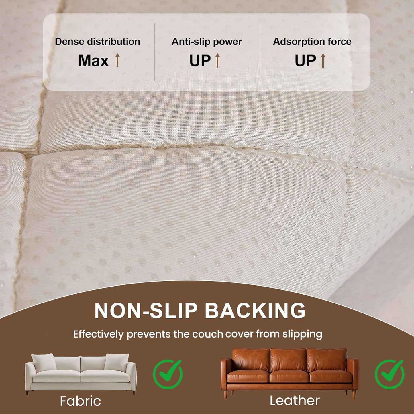 OTOB Couch Covers for Sofa Pet Friendly, Washable & Non Slip Fuzzy Dog Couch Cover Love Seat Sofa Slipcovers, All Seasons Cozy Soft Plush Furniture Protector Cushion Mat (Coffee, 27.6" x 59.1")