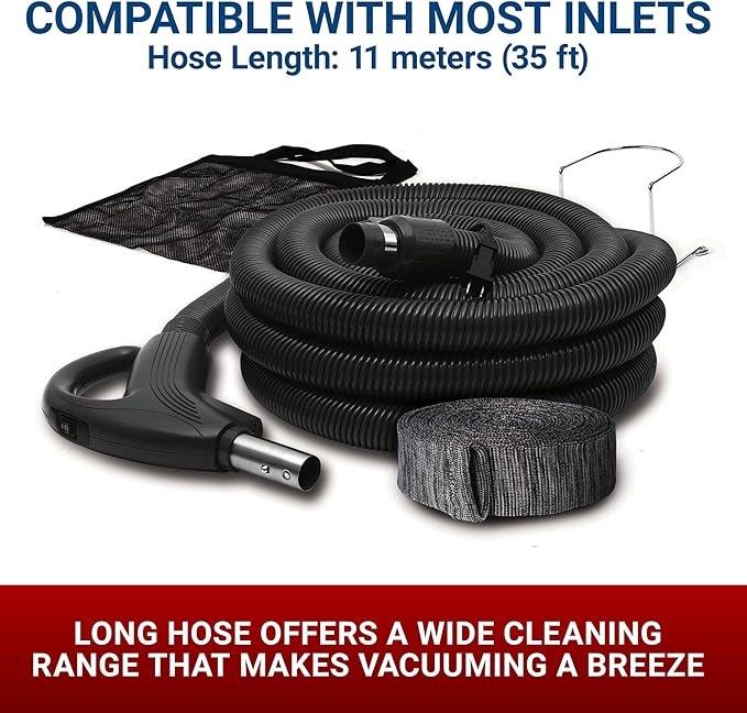 Broan-nutone 700 Air watts Residential Central Vacuum System Premium Electric Tool Set for Cleaning Floors - Anti-Vibration, Powerful Suction