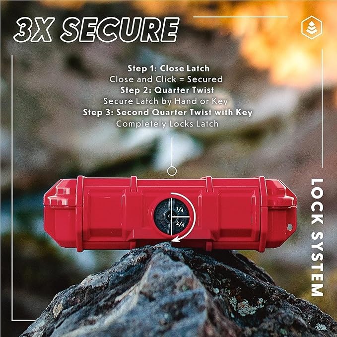 Evergreen 56 Waterproof Dry Box Protective Case - Travel Safe/Mil Spec/USA Made - for Tackle Organization of Cameras, Phones, Camping, Fishing, Hiking, EDC, Water Sports, Knives (TOPO, Orange)
