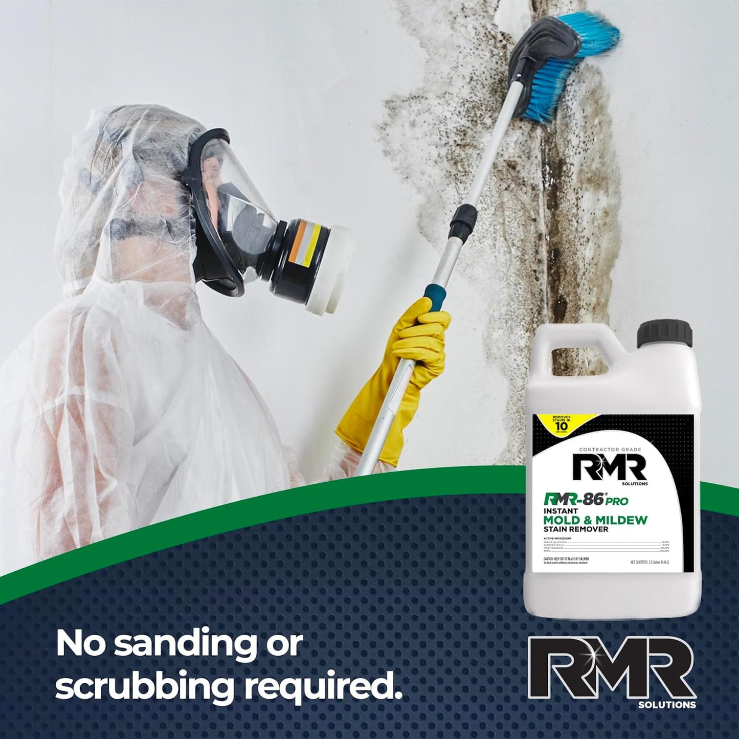 RMR-86 Pro Instant Mold Stain & Mildew Stain Remover - Contractor Grade Cleaning Solution, Professional Quality Formula, Odor Removal, 2.5 Gallon, 2 Pack