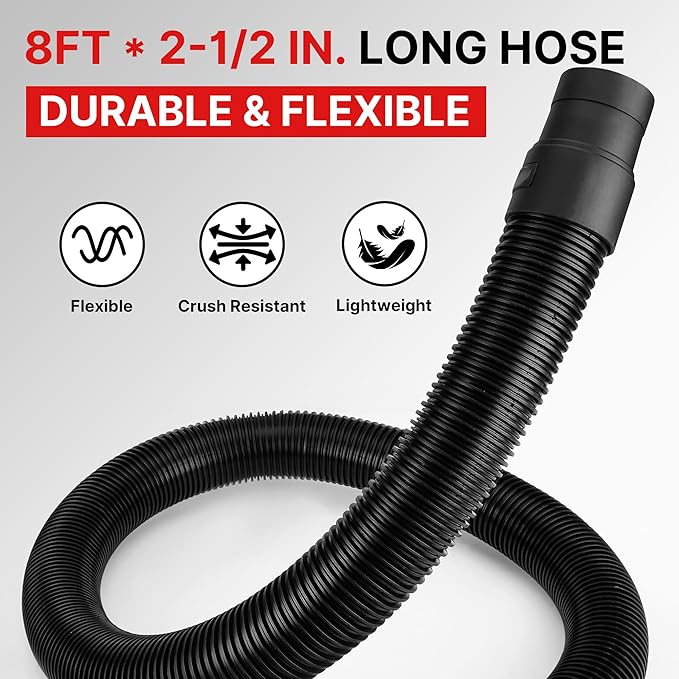 Shop-Vac 8' X 2-1/2" Universal Hose Black