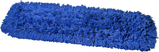 Commercial Dust Mop Replacement Head - 24 x 5 in. Cotton Nylon Reusable Mop Head- Industrial Dust Mop Refill for Floor Cleaning & Janitorial Supplies, Blue