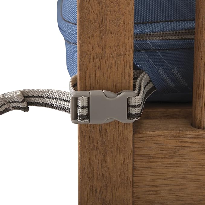 Classic Accessories Ravenna Water-Resistant 21 x 19 x 3 Inch Patio Seat Cushion, Empire Blue, Chair Seat Cushion