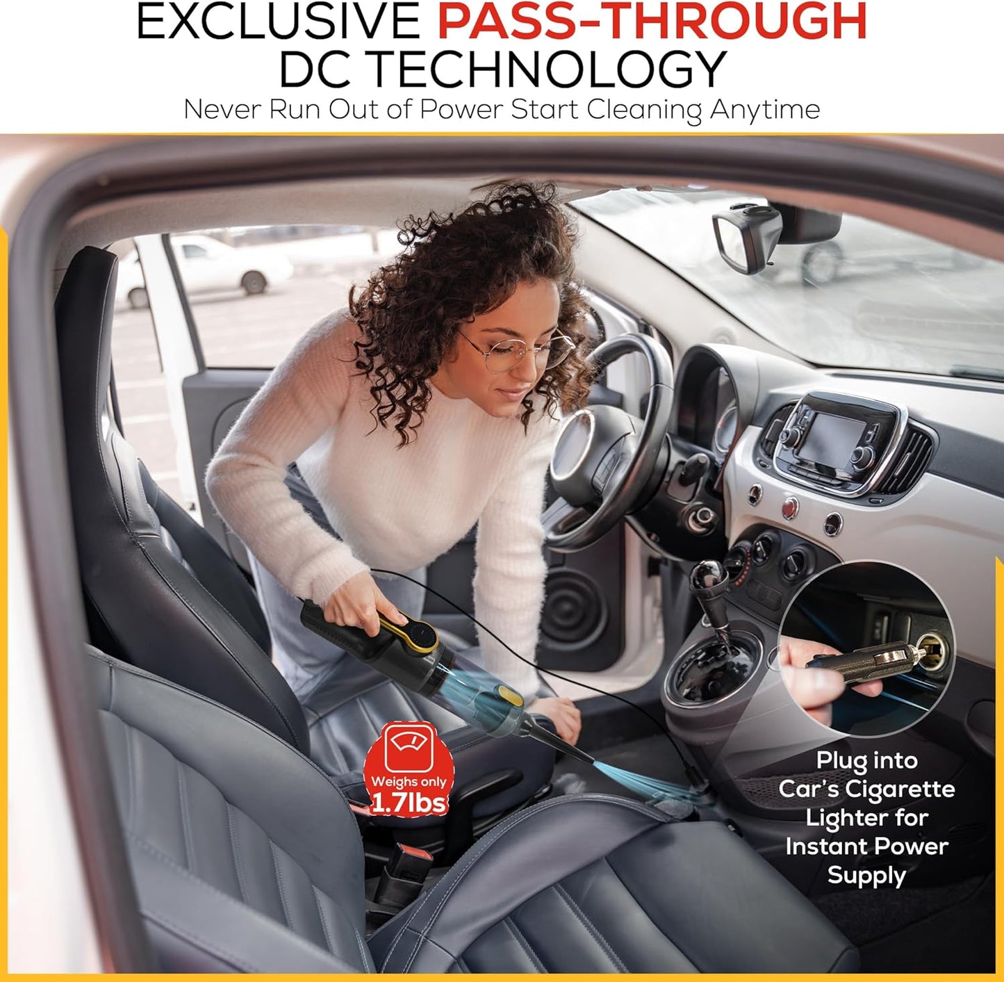 Car Vaccum Cleaner - 2 in 1 Handheld dustbuster, High Power, Portable, Cordless & Corded + Blower with 18500Pa Suction - Fast USB-C Rechargeable Hand Vacuum for Home, Office, Pets & Auto Detailing