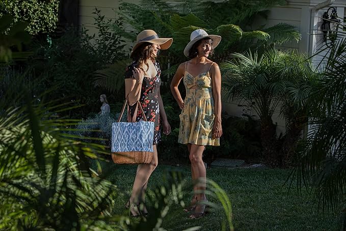 PICNIC TIME Coronado Canvas and Willow Basket Tote, Picnic Tote Bag, Beach Tote