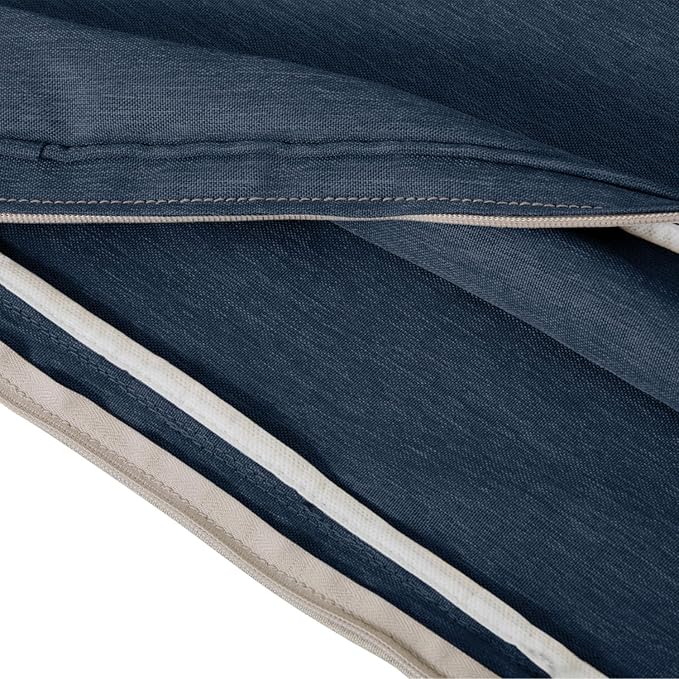 Classic Accessories Montlake Water-Resistant 23 x 20 x 4 Inch Patio Lounge Back Cushion, Heather Indigo Blue, Outdoor Loveseat Cushions