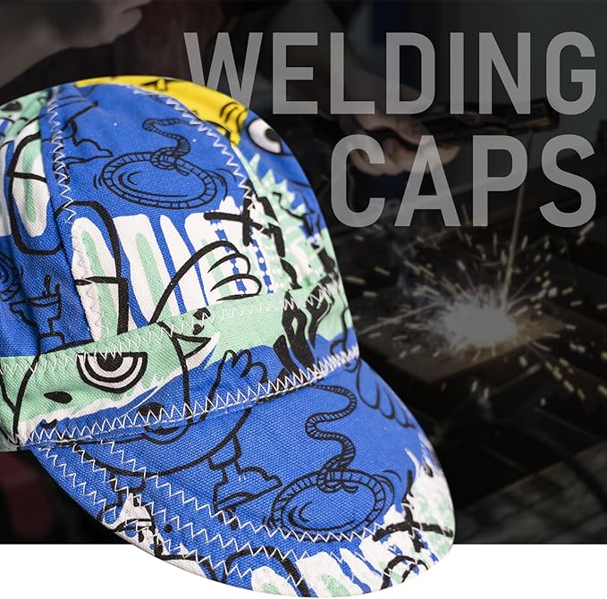 YESWELDER Welding Cap, Monster Style 7-3/4", Heat-Resistant Reversible Protective Welders Cap