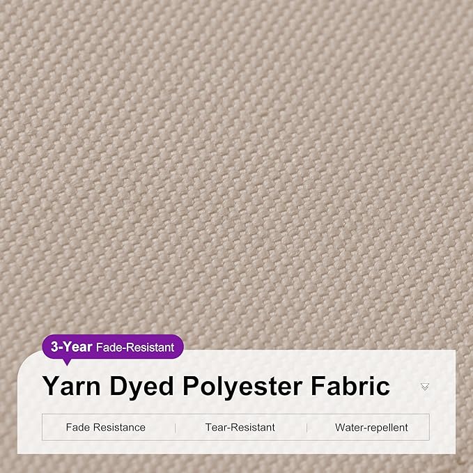 PURPLE LEAF 8 Feet Outdoor Square Cantilever Umbrella Patio Umbrella with Base Aluminum Offset Umbrella with 360-degree Rotation for Garden Deck Pool Patio Taupe