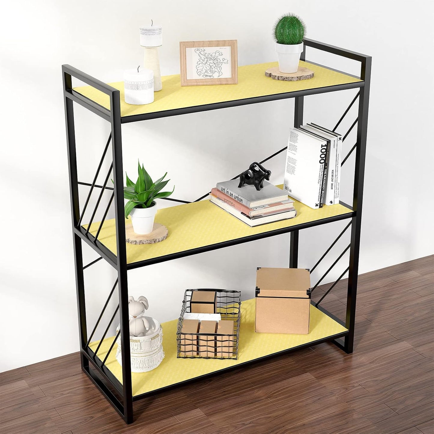 Shelf Liners for Kitchen Cabinets Refrigerator Liners Waterproof Kitchen Cupboard Liner Non Adhesive Drawer Mats EVA Material Fridge Liner for Shelves - Yellow Beige 11.8 x 393.7 Inches