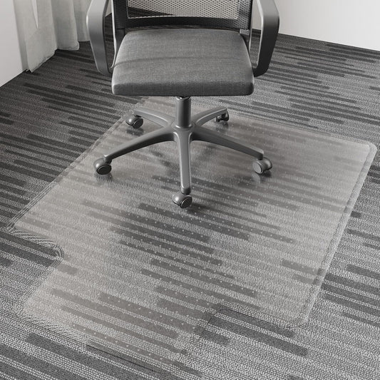 Chair Mat for Carpet, 36" x 48" Easy Glide Desk Chair Mat for Carpeted Floors, Beveled Edge Vinyl Mat with Grips, Heavy Duty Carpet Protector for Home Office, Clear(with Lip)