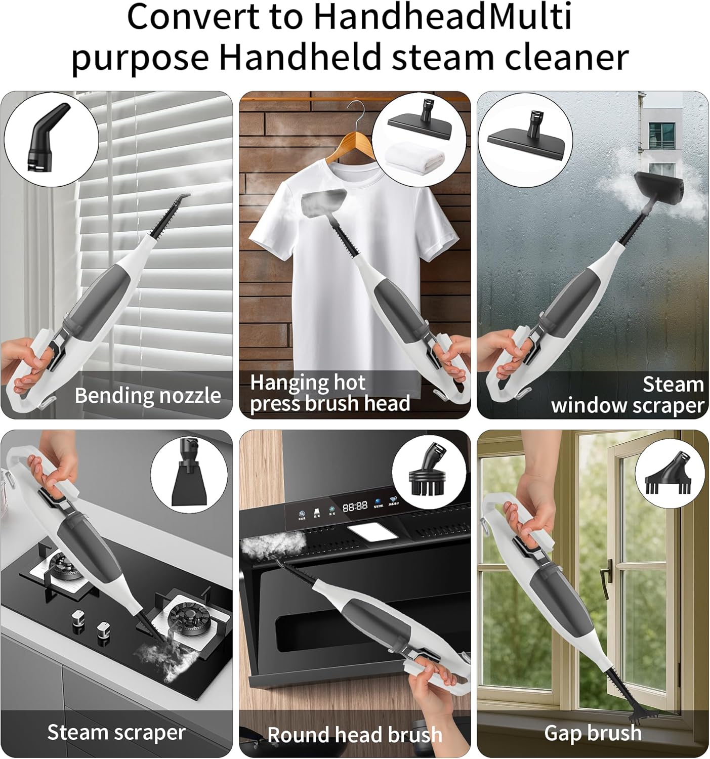 Steam Mop with 13 Accessories,Steam Cleaner for Home,Floor Scrubber spin mop for Hard Floors Deep Cleaning,30 Second Heat-Up,4 Washable Mop Pads for Home Use, 550ml Capacity