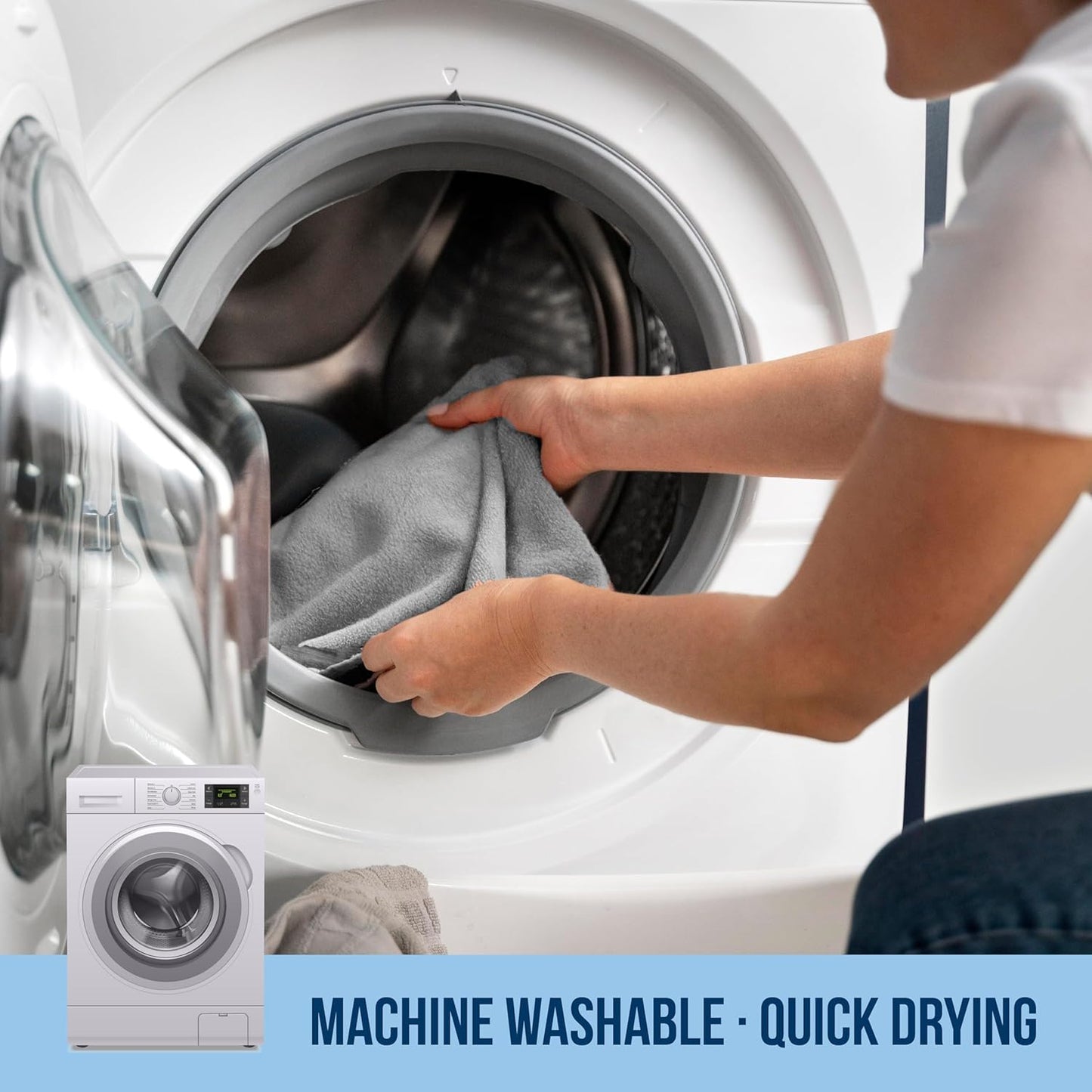 GREEN LIFESTYLE Chamois Cloth, Microfiber Cleaning Cloth 50 Pack, Borderless Towels Cleaning, Car Microfiber Towel, Drying Car Wash Towels (11.5" x 11.5", Grey)