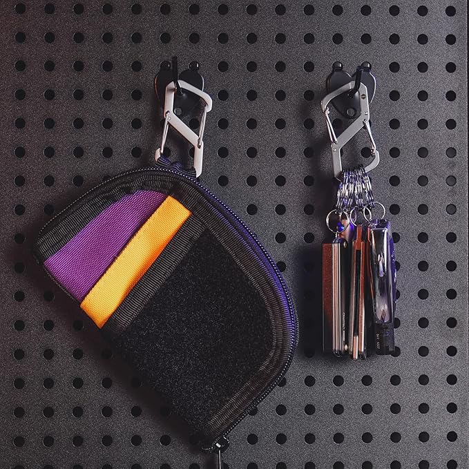 KeyUnity Stainless Steel Carabiner Mini Clips, Key Holder Organizer Keychain for Keys, Flashlight, Folding Knife & Whistles