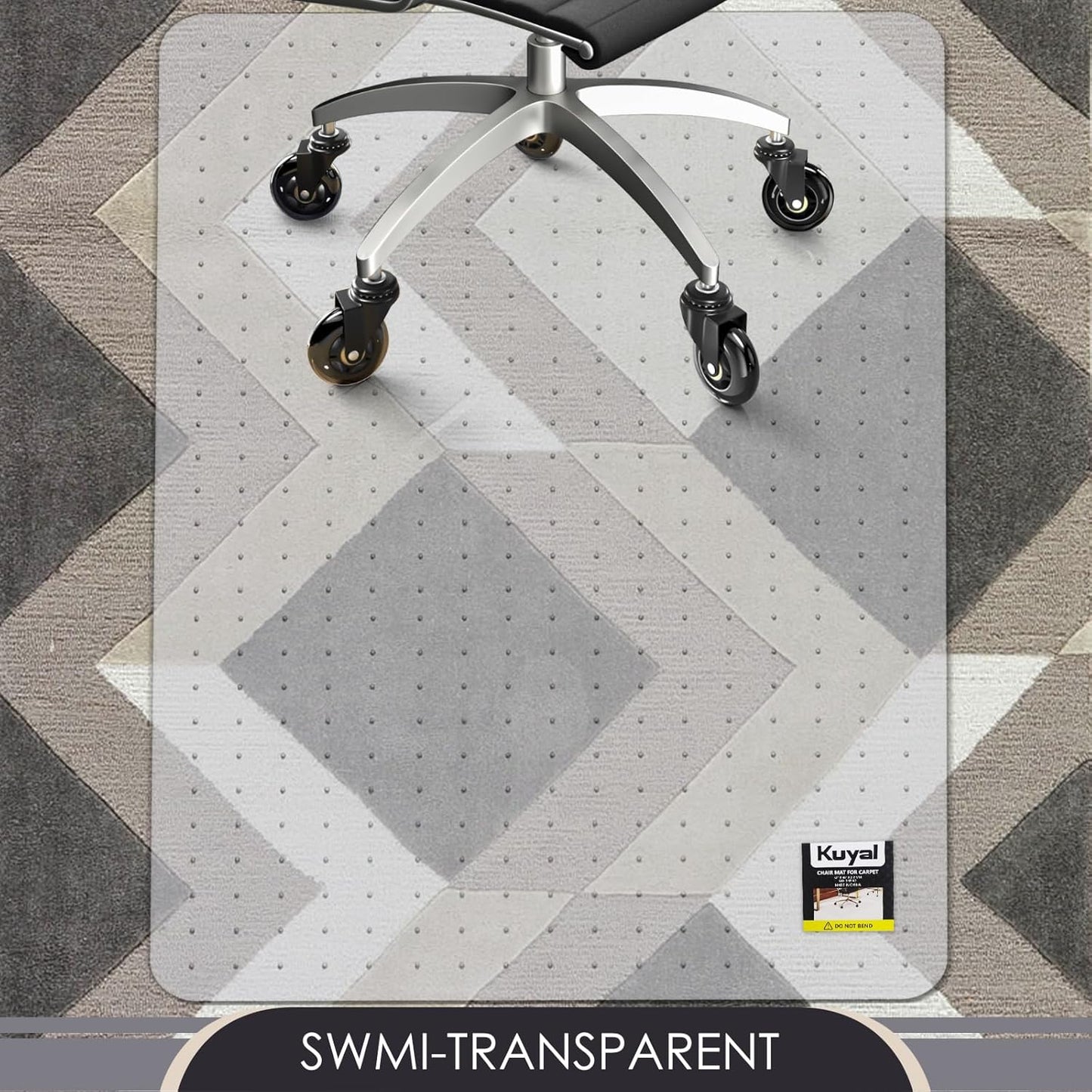 Kuyal Office Chair Mat for Carpet, 2 Pack 48x 60 Clear Heavy Duty Computer Chair Mat, Under Desk Protector Carpeted Floors Mat, Easy Chair Movement,Ship Flat