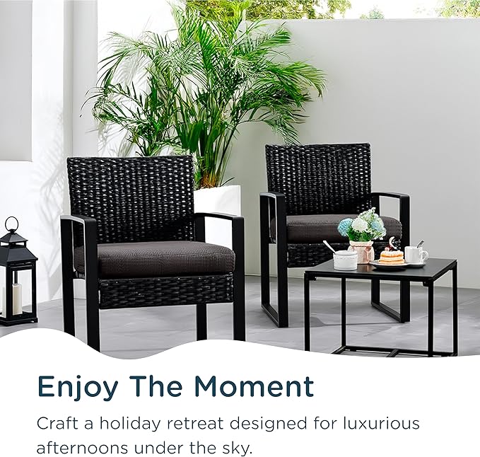 Codi Patio Chair Cushions 19x19 Inch, Waterproof Seat Cushion for Outdoor Furniture with Textured Fabric, Handles & Adjustable Straps, Fade Resistant - Set of 2, Grey