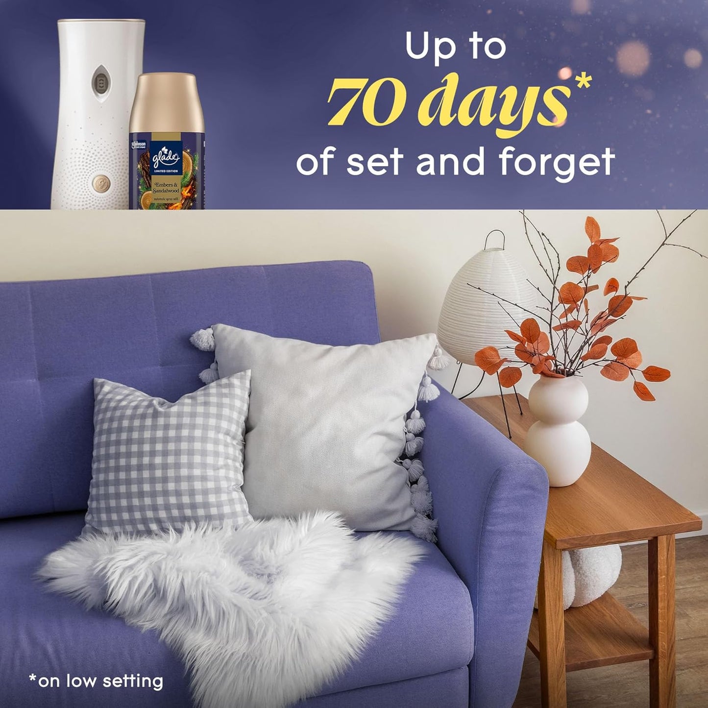 Glade Automatic Spray Refill, Embers & Sandalwood, Scented Air Freshener for Home and Bathroom, 6.2 Oz