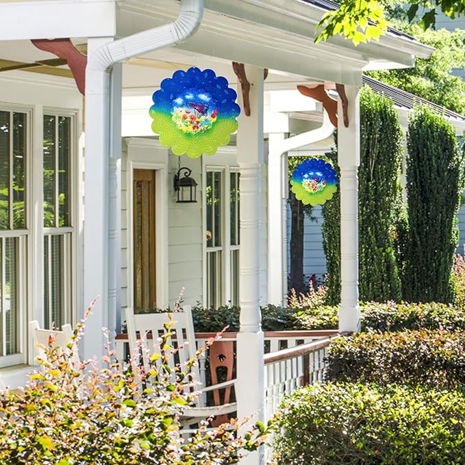 Butterfly Metal Wind Spinners - Butterfly Gifts for Women Mom Grandma Wife, Hanging Animations Wind Spinner for Outdoor & Indoor Decorations, 12 inch for Ornament Gifts