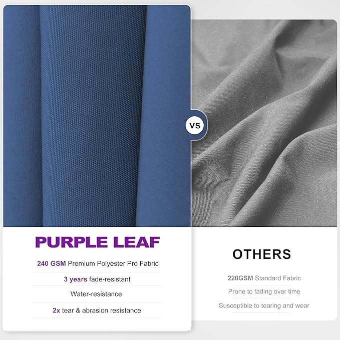 PURPLE LEAF 9' X 12' Left-right Tilting Outdoor Patio Umbrella Swivel Offset Cantilever Heavy Duty Rectangle Aluminum Umbrella with UV Resistant for Deck Pool Patio Backyard, Ocean Slate