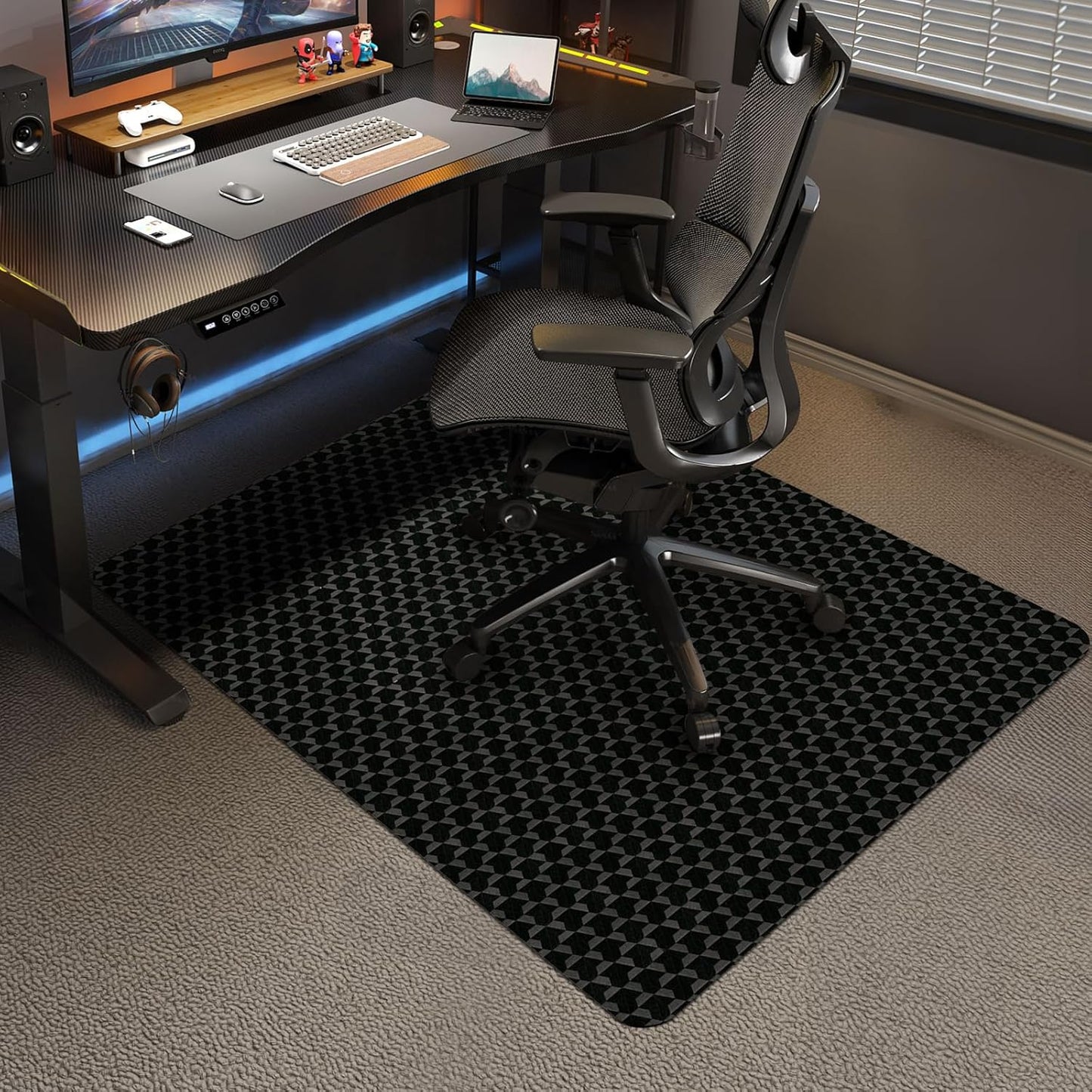 Vicwe Office Chair Mat for Carpet, 48"x36" Anti-Slip Waterproof Floor Protector Desk Chair Mat for Rolling Chairs, Heavy Duty Chair Mat with Studs,Easy Glide Floor Mat for Home,Gaming