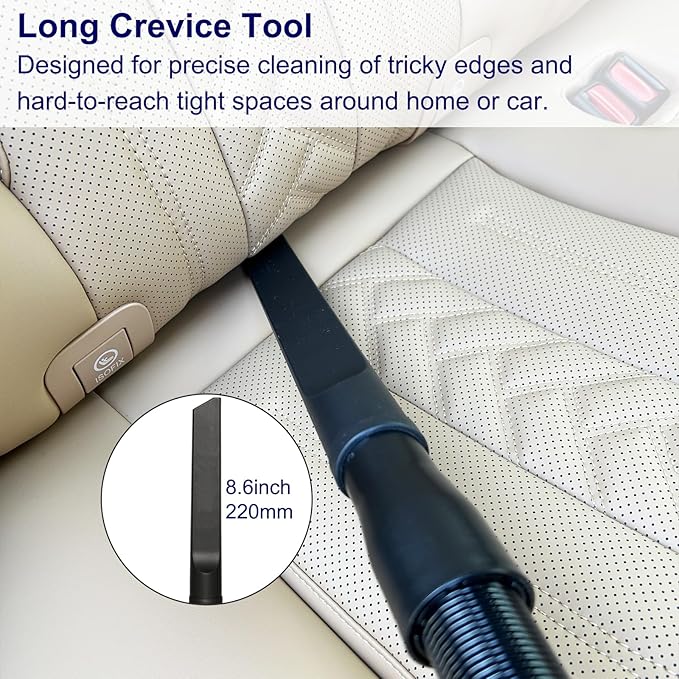 Portek 1 1/4" Car Details Kit with 1 3/8" Vac Hose Adapter, 1-1/4 Inch Universal Home Car Attachments Cleaning Tools and 1-3/8 Inch Adaptor as Shop Vac Miele Eureka Vacuum Cleaner Accessories