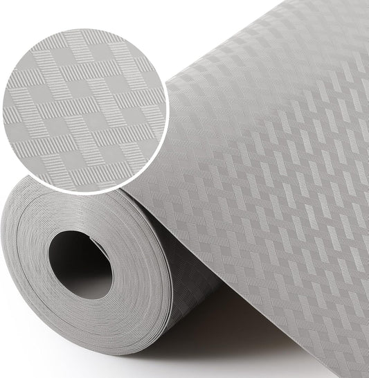 Light Gray Shelf Liners for Kitchen Cabinets Refrigerator Liners Waterproof & Oil-Proof Kitchen Cupboard Liner Drawer Mats EVA Material Non Adhesive Fridge Liner for Shelves 23.6 x 78.7 Inches