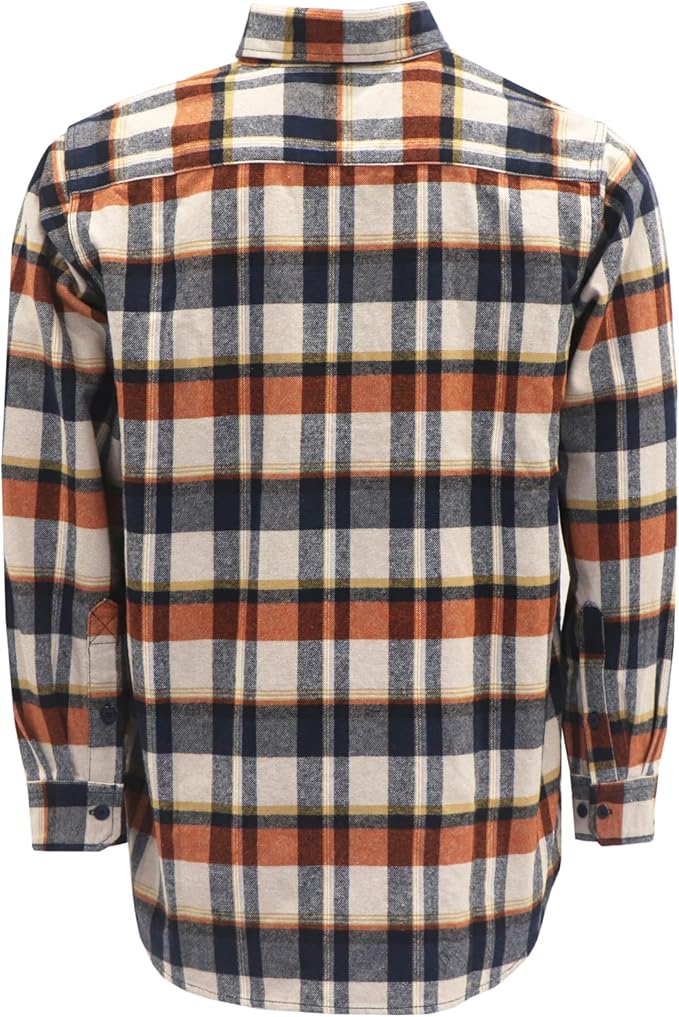 BOCOMAL FR Shirts for Men Welding Shirt Plaid 8.5oz Heavyweight Fire Retardant/Flame Resistant Welding Jacket