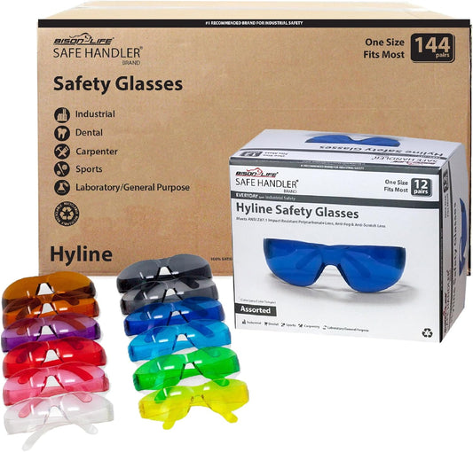 SAFE HANDLER Hyline Anti-Fog Color Safety Glasses Variety, Impact Resistant, Polycarbonate, Anti-Scratch