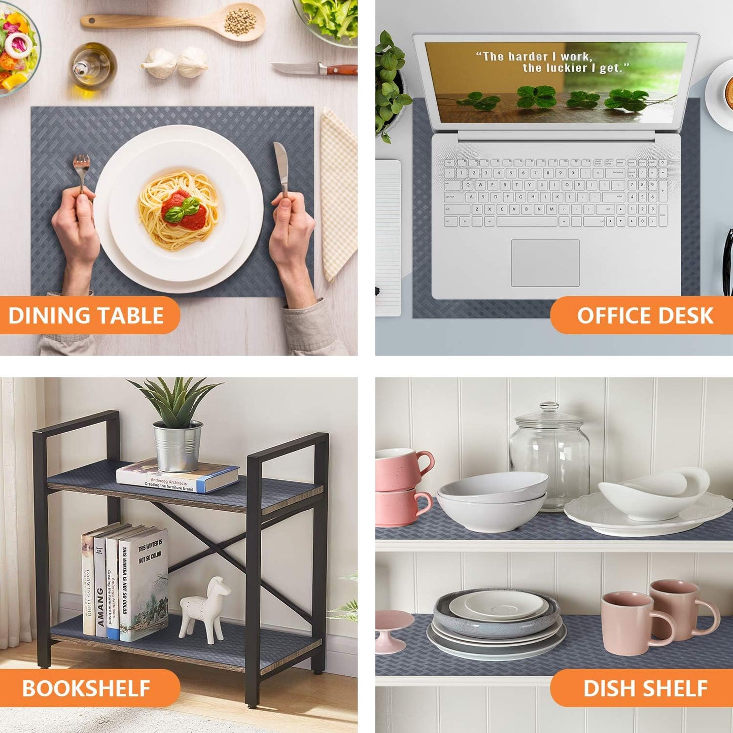 Shelf Liners for Kitchen Cabinets Refrigerator Liners Waterproof & Oil-Proof Kitchen Cupboard Liner Durable Plastic Drawer Mats EVA Material Non Adhesive Fridge Liner for Shelves