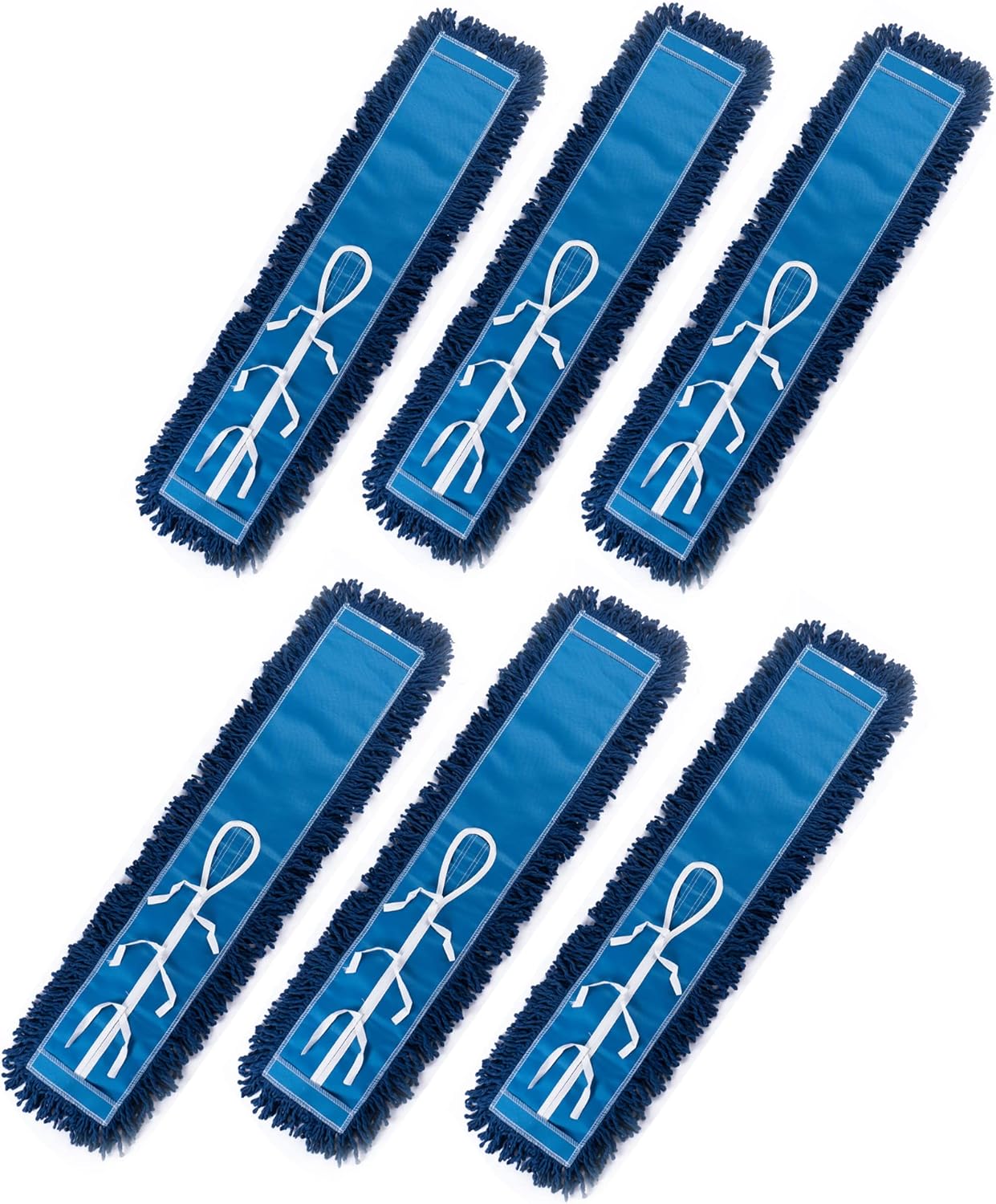 Matthew Cleaning 36'' Industrial Strength Cotton Dust Mop Refill Washable Replacement Heads for Residential & Commercial Use Fit Standard Dust Mop Frames, Hardwood, Laminate, Concrete Floors 6 Pack