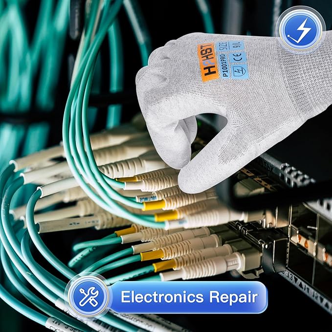 PU Coated Safety Work Gloves, 12 Pairs Work Gloves Mechanic Working Seamless Knit Glove with Polyurethane Coated Smooth