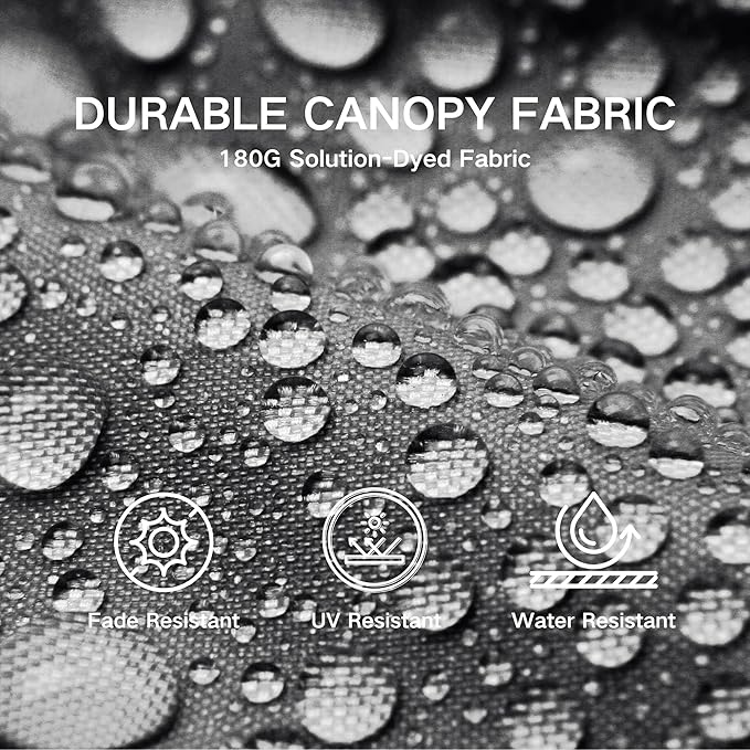 Kingdura 10ft 3-Tier Patio Umbrella, Outdoor Table Umbrella with Easy Crank & Tilt, 8 Reinforced Ribs, UV Protection for Deck, Pool, Market, Backyard (Grey)