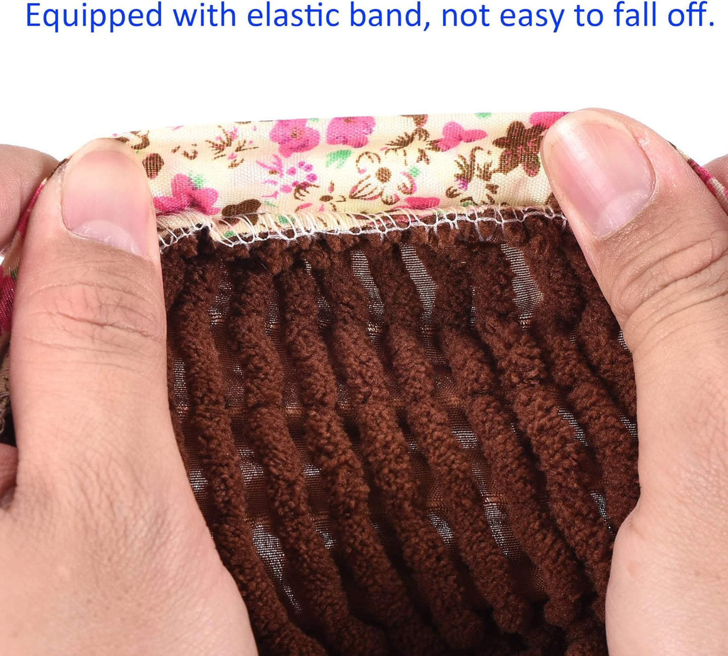 1 Pair Washable Cleaning Shoes Cover - Floor Cleaning Dust, Chenille Microfiber Duster Mop Slippers, Apply to House Office Room (Brown)