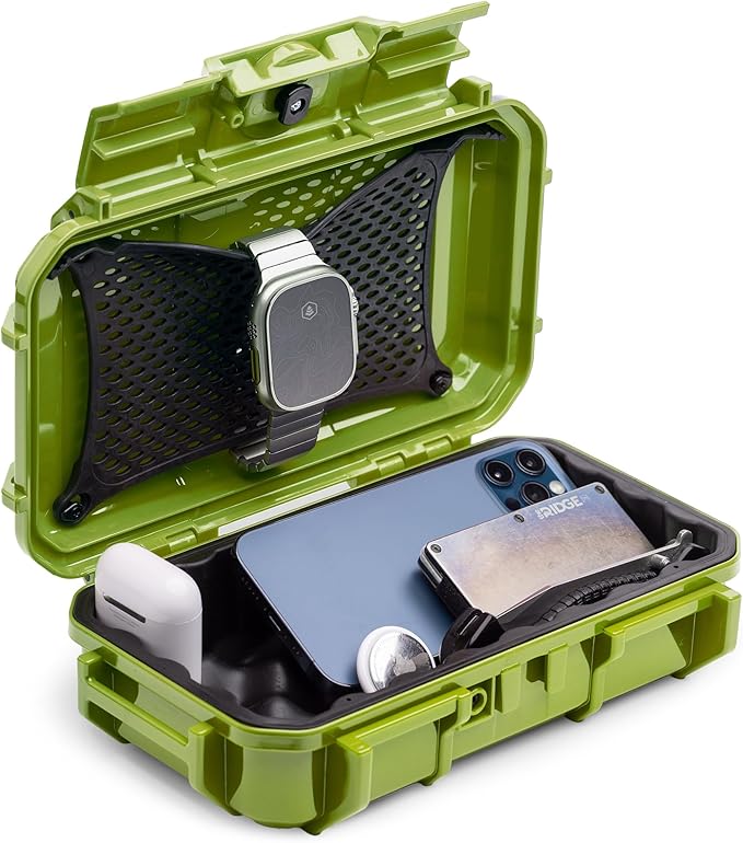 Evergreen 56 ToughBox - EDC Dry Box Protective Case USA Made for Organization of Cameras, Phones, Camping, Fishing, Hiking, Water Sports (Green)
