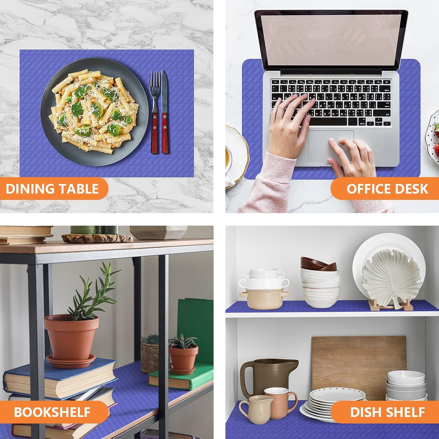 Shelf Liners for Kitchen Cabinets Refrigerator Liners Waterproof Plastic Kitchen Cupboard Liner Non Adhesive Drawer Mats EVA Material Fridge Liner for Shelves - Blue 11.8 x 236.2 Inches