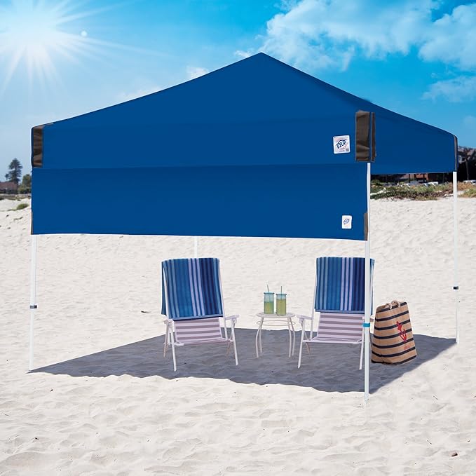 E-Z UP Recreational Half Wall, Fits Straight Leg 10' x 10' Canopy, Truss Clips and Storage Bag, Royal Blue