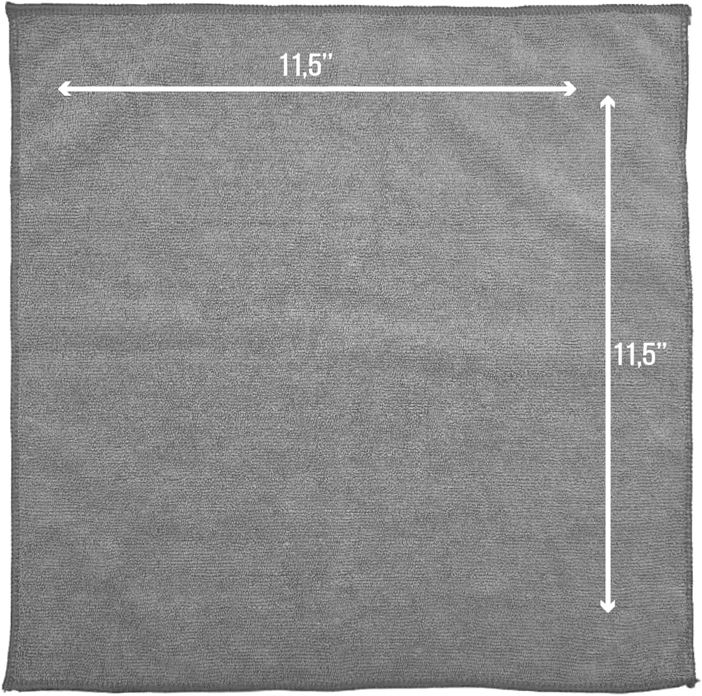 GREEN LIFESTYLE Chamois Cloth Microfiber Cleaning Cloth 12 Pack, Borderless Towels Cleaning, Car Microfiber Towel, Drying Car Wash Towels (11.5" x 11.5", Grey)