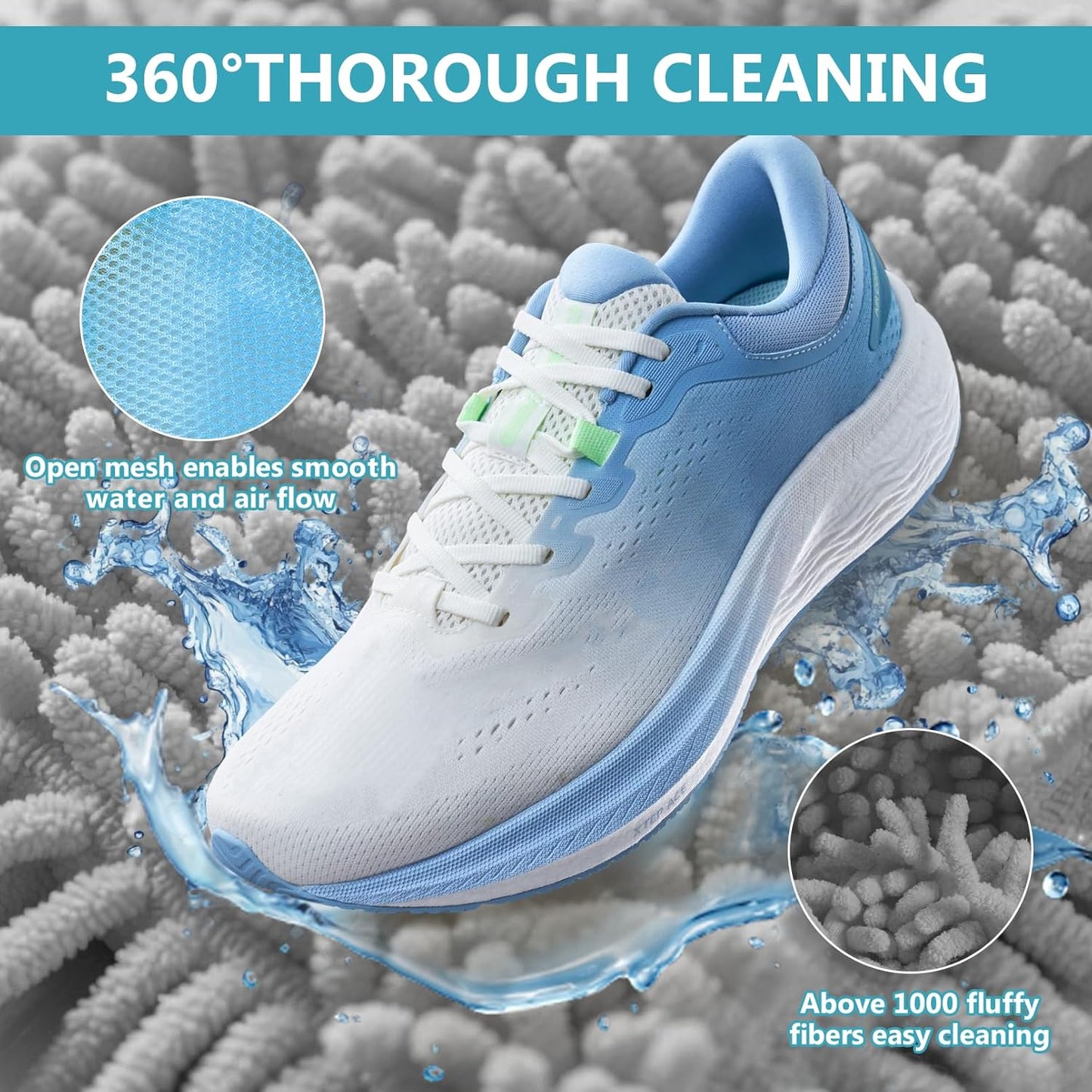 Shoe Washing Machine Bag - 2Pack Laundry Shoe Bag for Washer and Dryer, Reusable Shoe Cleaning Bag for All Shoe Sizes, 360° Deep Clean for Tennis Shoes, Sneakers, Includes 1 Brush(grey)