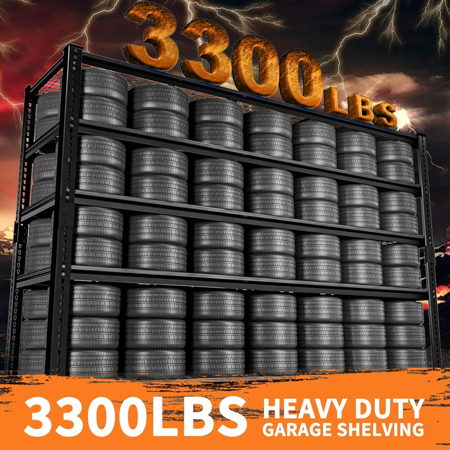 Storage Shelves Heavy Duty, 2 PCS 60" L x 24" W x 78" H Garage Wire Shelving Unit Loads 3300LBS, 5-tier Adjustable Metal Industrial Utility Shelf Rack for Kitchen, Laundry Room, Warehouse, Basement