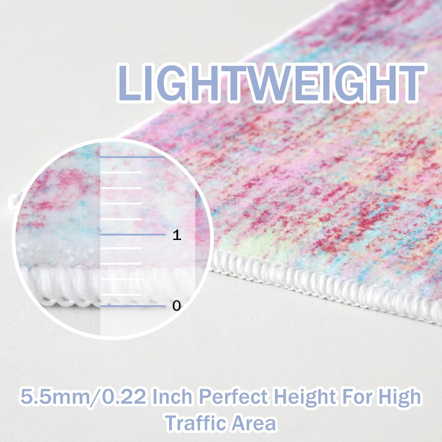 IOHOUZE Abstract Area Rugs 9x12 Ft Washable Large Rugs for Living Room, Non Slip Dining Room Rug, Printed Faux Wool Rugs for Bedroom, Floor Carpet for Office Nursery Playroom, Pink Teal