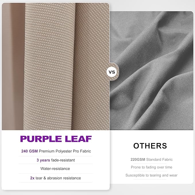 PURPLE LEAF 10' X 6.5' Left-right Tilting Outdoor Patio Umbrella Swivel Offset Cantilever Heavy Duty Rectangle Aluminum Umbrella with UV Resistant for Deck Pool Patio Backyard, Sand Dune