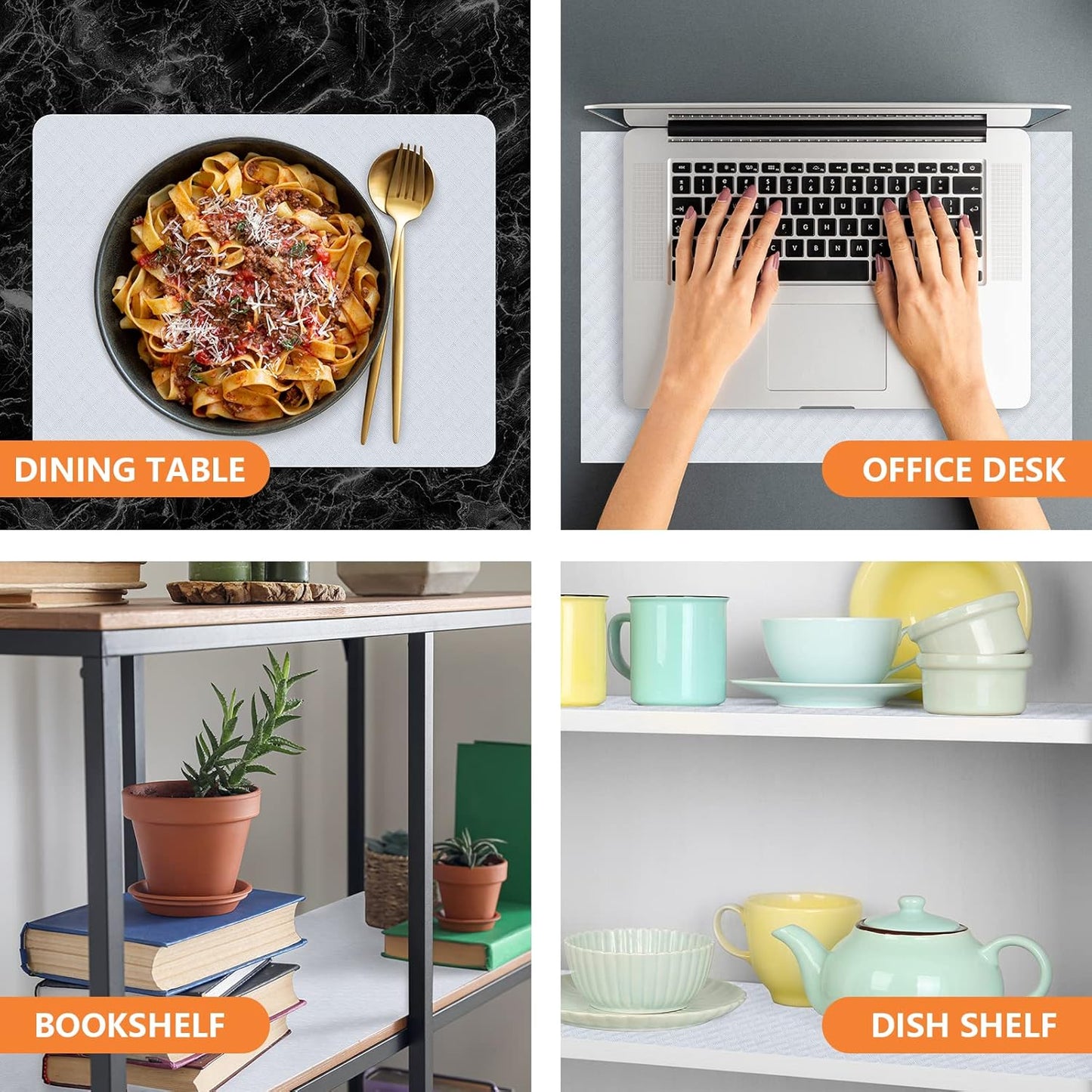 White Shelf Liner Kitchen Cabinet Liners Refrigerator Liners Waterproof & Oil-Proof Cupboard Liner Drawer Mats EVA Material Non Adhesive Fridge Liner 23.6 x 78.7 Inch