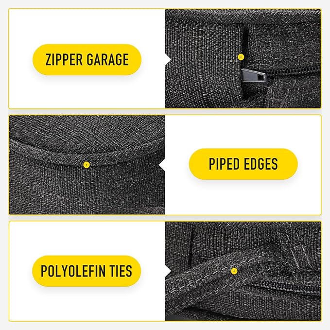 SUNROX Gel Memory Foam Chair Cushions, FadeShield Water-, Stain-Resistant Durable Reversible Seat Cushion Pads with Ties for Indoor/Outdoor Kitchen Dining Office 17"x16" Set of 2, Midnight