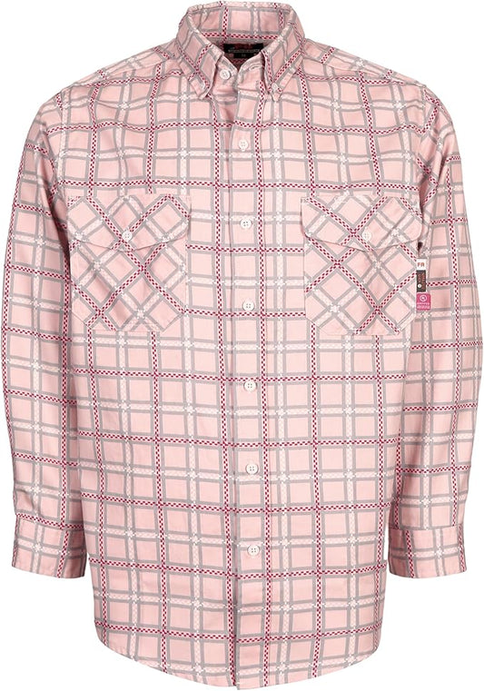 KONRECO FR Shirts for Men Fire Resistant Button Down Work Shirt 100% Cotton 6.5oz Lightweight Welding Shirts