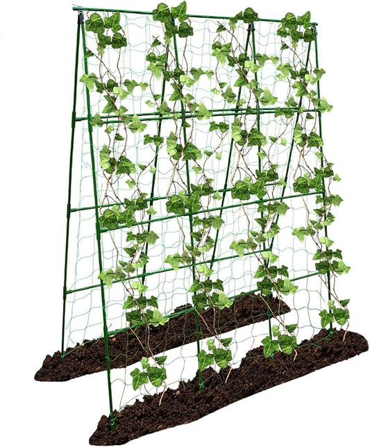 Large A-Frame Garden Trellis for Tomatoes, Cucumbers & Heavy Climbing Plants - Rust-Resistant, Heavy-Duty Steel, Perfect for Outdoor Gardens & Vertical Gardening(47" W x 63" H)