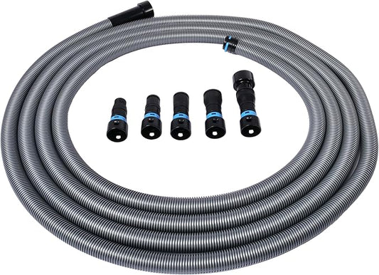 Cen-Tec Systems 94731 Quick Click 30 Ft. Hose for Home and Shop Vacuums with Expanded Multi-Brand Power Tool Adapter Set for Dust Collection
