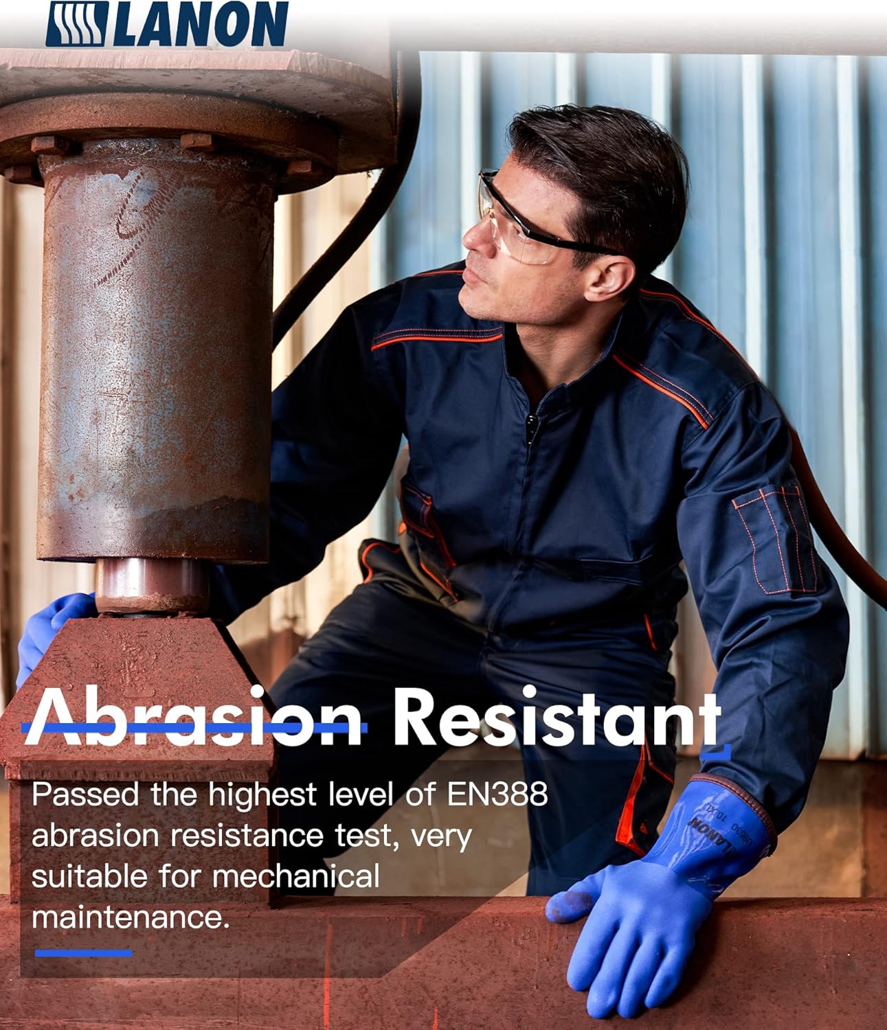 LANON PVC Coated Cold Proof Heavy Duty Gloves, Waterproof Warm Work Gloves for Freezer Work, Chemical & Oil Resistant, Non-Slip, XL