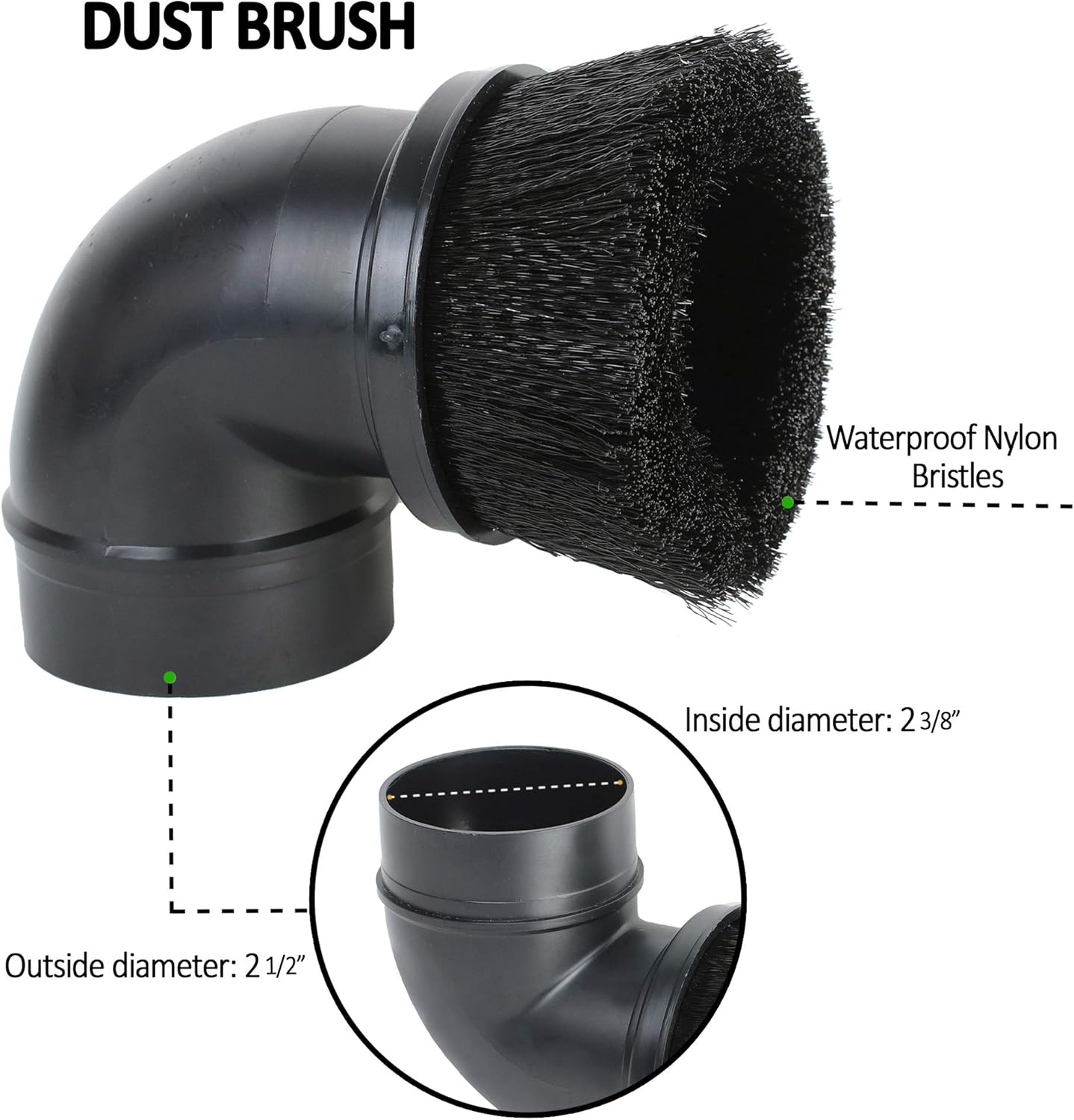 Shop Vac Accessories 2 1/2 inch Attachments (2.5 Wet Dry Vac Accessories - Floor Brush, Dust Brush, Crevice Tool, Utility Nozzle, for Shop Vac (4-Pack Attachments)