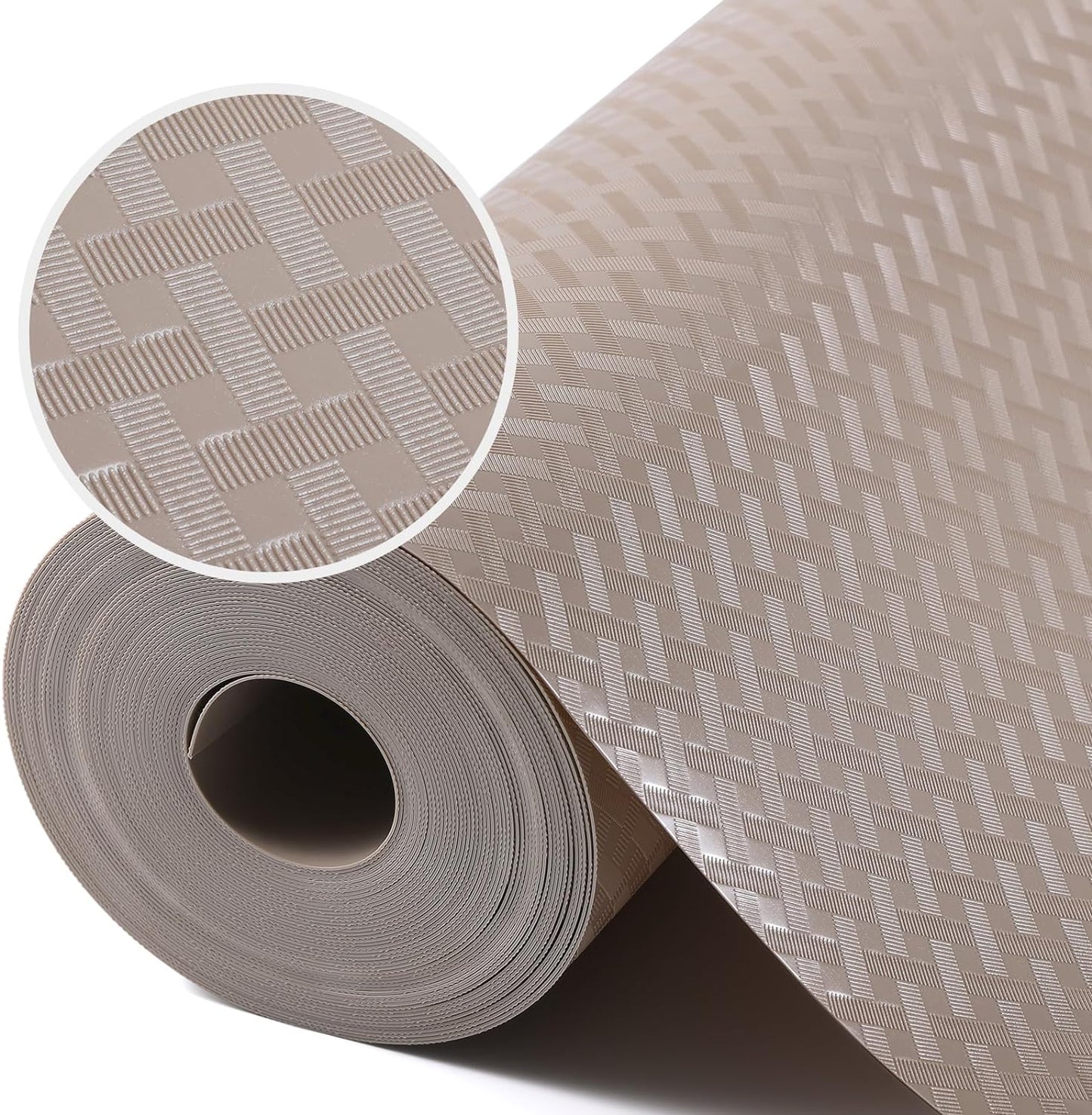 Beige Shelf Liners for Kitchen Cabinets Refrigerator Liners Waterproof & Oil-Proof Kitchen Cupboard Liner Drawer Mats EVA Material Non Adhesive Fridge Liner for Shelves 23.6 x 393.7 Inches