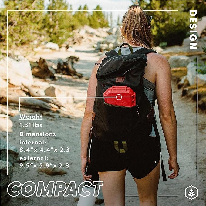 Evergreen 56 ToughBox - EDC Dry Box Protective Case USA Made for Organization of Cameras, Phones, Camping, Fishing, Hiking, Water Sports (National Park - Orange Yosemite)